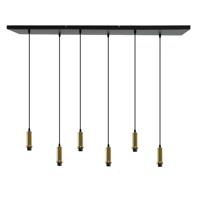 Suspension sans abat-jour dorée en aluminium, Rika