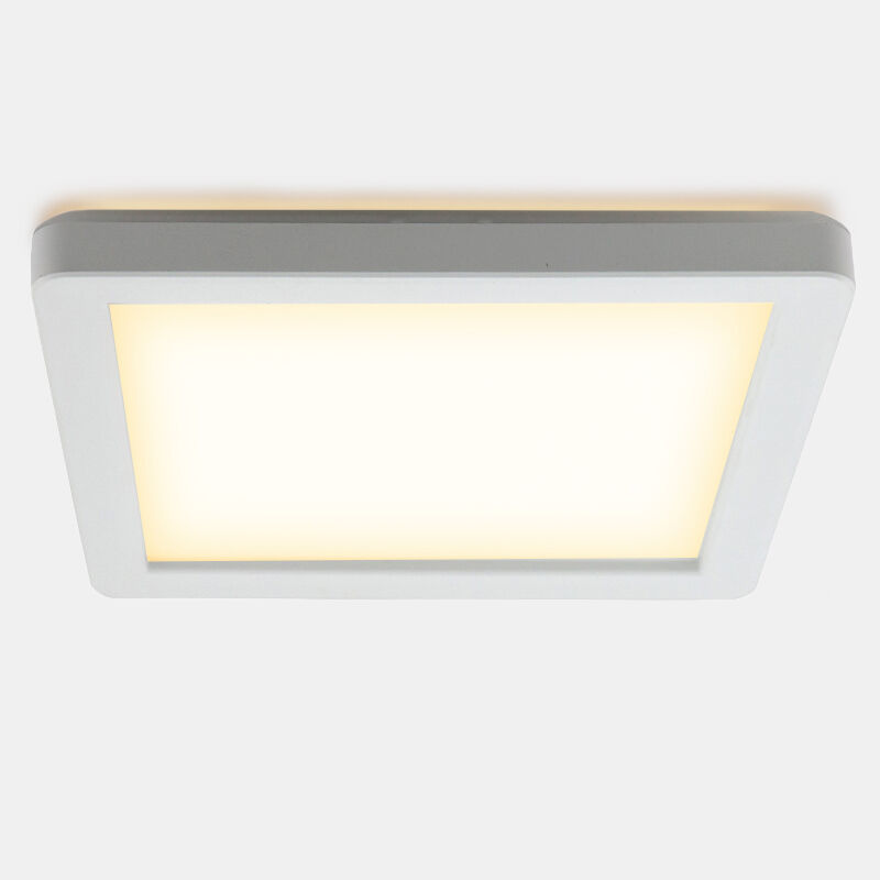 Plafonnier salle de bain blanc en plastique, Shivani, 15W, 3000K LED, IP44