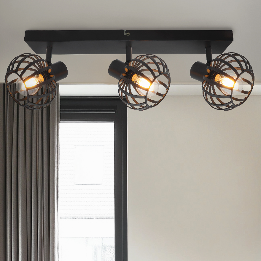 Spot plafond noir industriel, Lieve