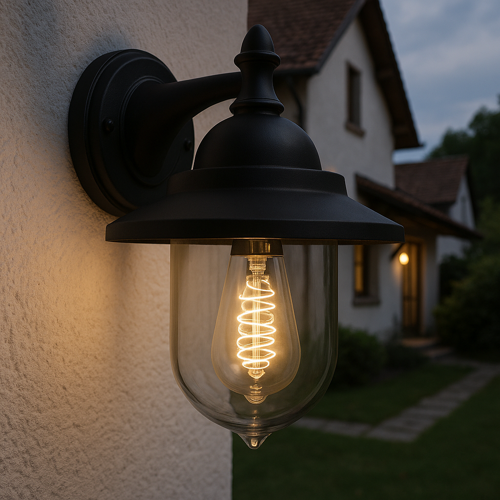 Luminaire extérieur noir classique, Tariq, IP44