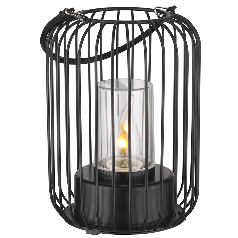 Lampe de table extérieur noire moderne, Enya, IP44