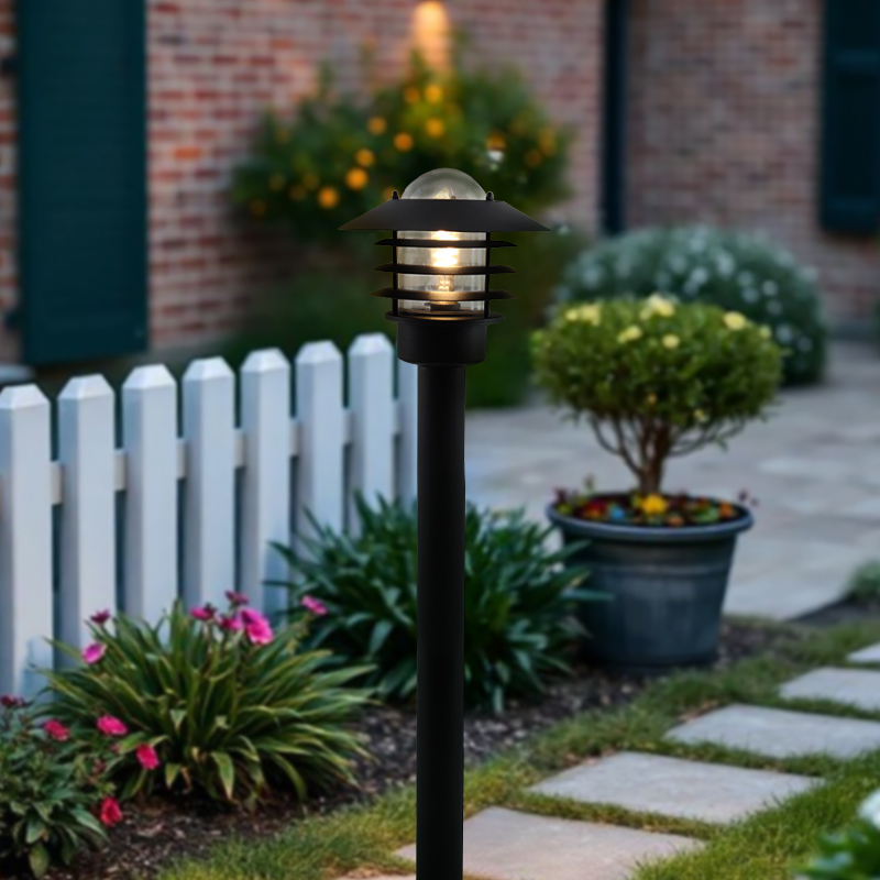 Luminaire extérieur noir en acier inoxydable, Felice, IP44