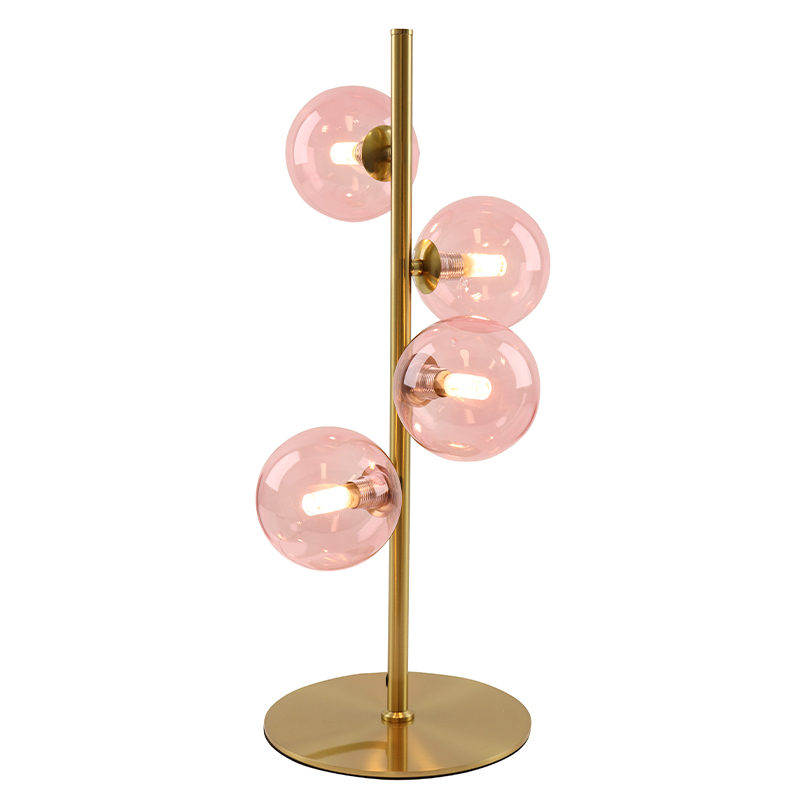 Lampe de table rose design, Remo, avec interrupteur