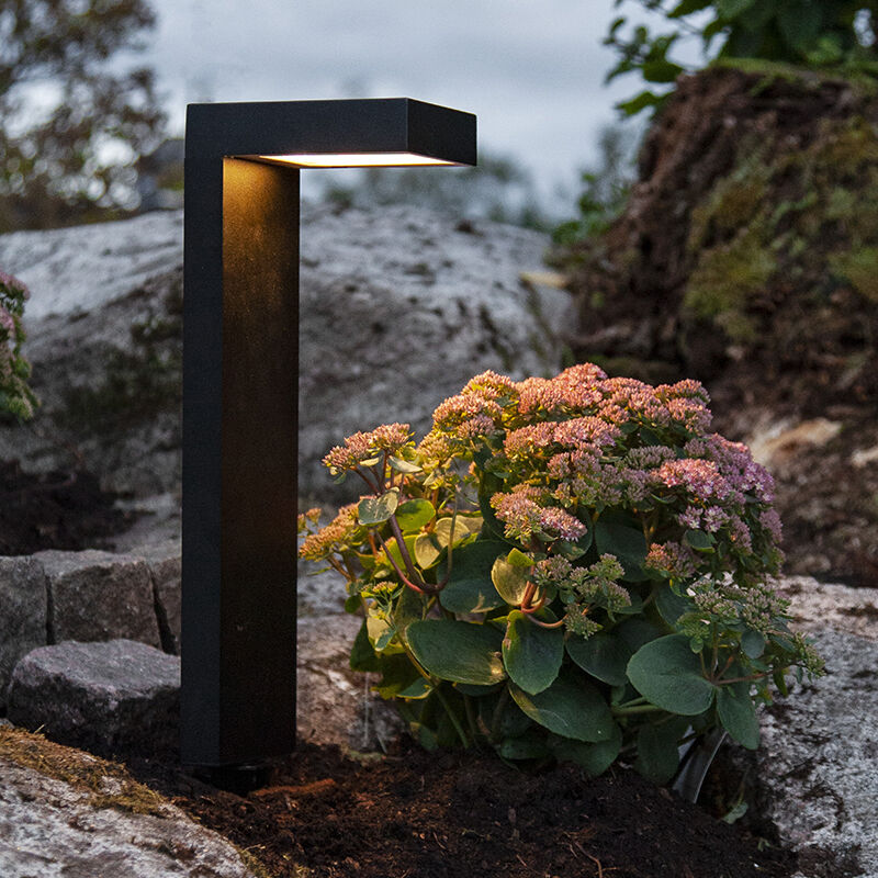 Spot à piquer solaire noir moderne, Anandi, 0,06W, 3000K LED, IP44