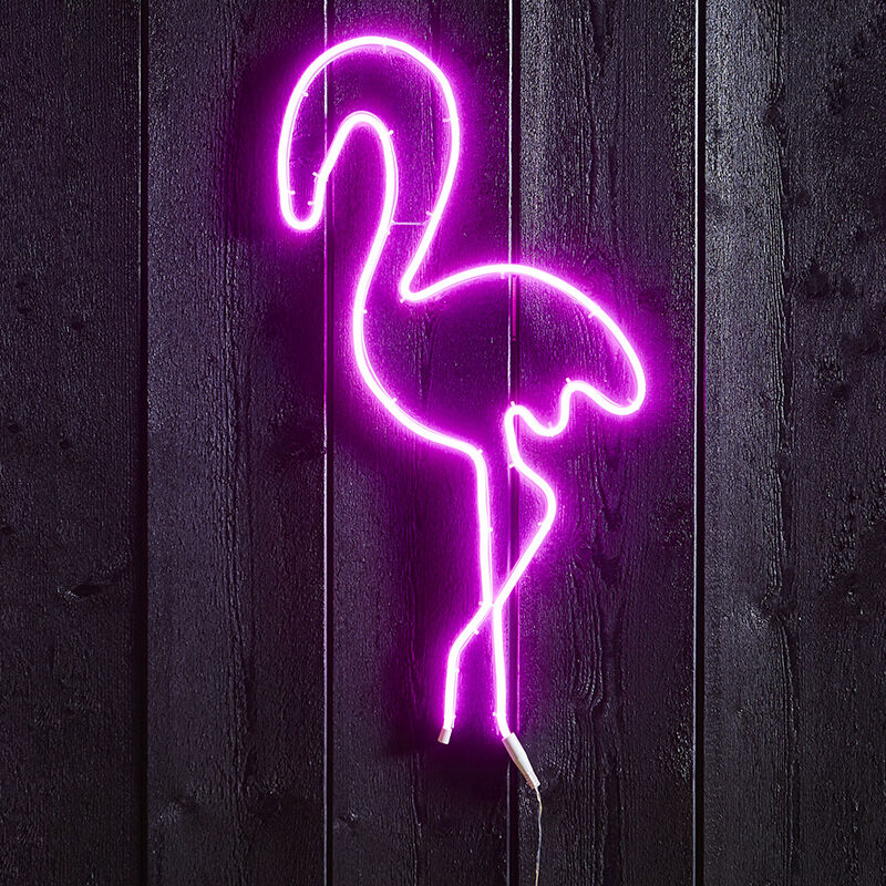 Luminaire extérieur rose en métal, Flamingo, 5,8W, rose LED, IP44