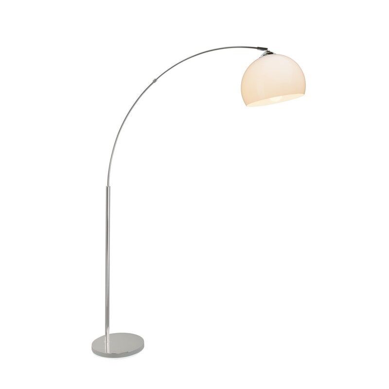 Lampadaire à arc chromé moderne, Ariana, avec interrupteur