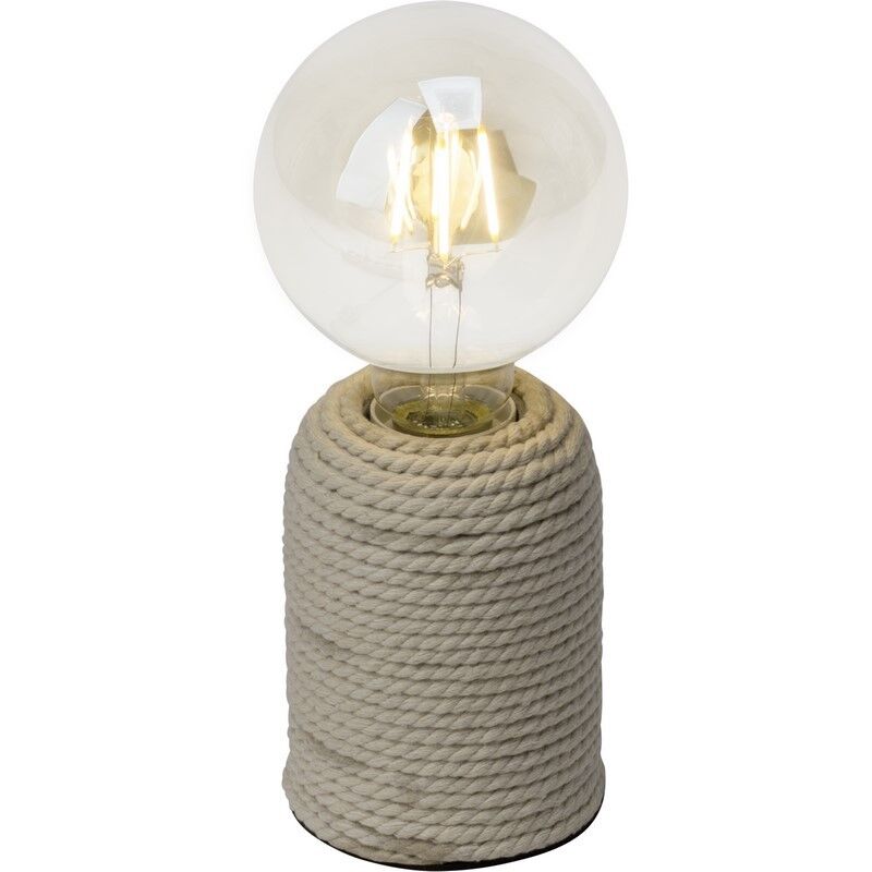Lampe de table en béton marronne, Adelynn, avec interrupteur