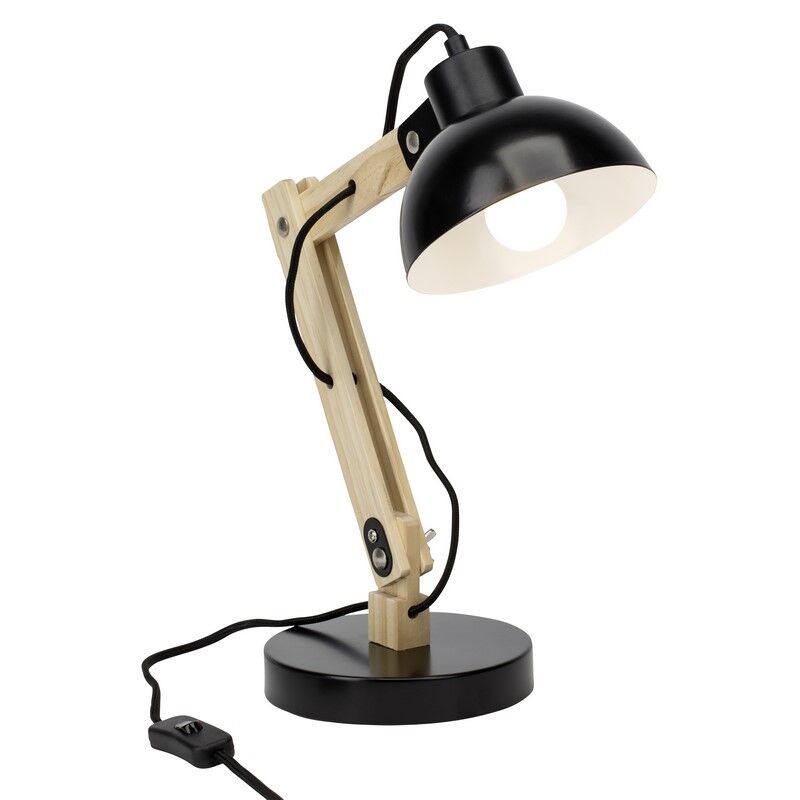 Lampe de bureau noire moderne, Allegra, avec interrupteur
