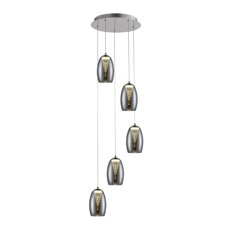 Suspension table à manger chromée moderne, Aliyah, 5W, 3000K LED