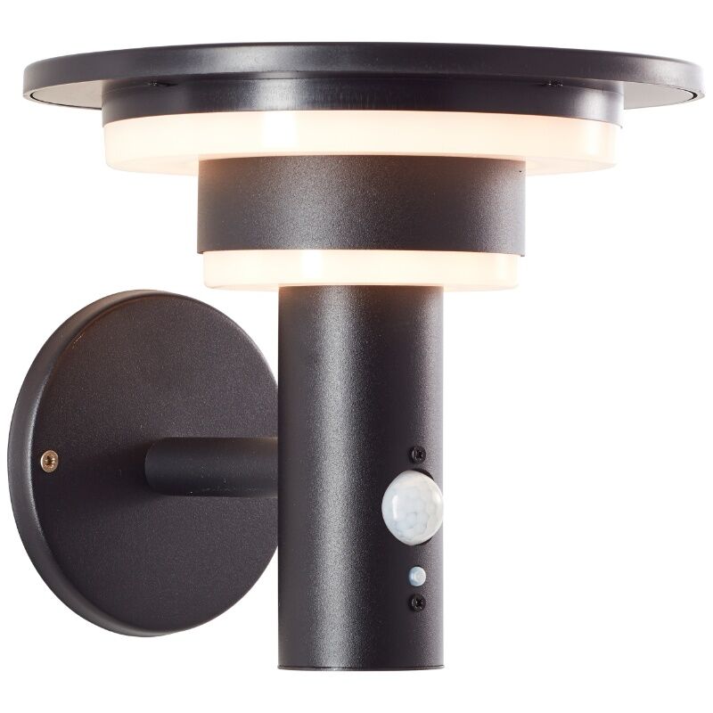 Applique solaire extérieur noire moderne, Lonneke, 3W, 3000K LED, IP44