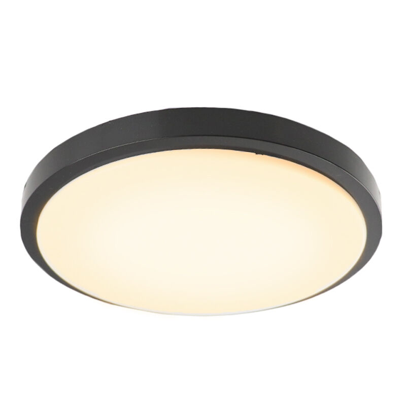 Lampe plafond noire en plastique, Kos, 16W, 3000K LED