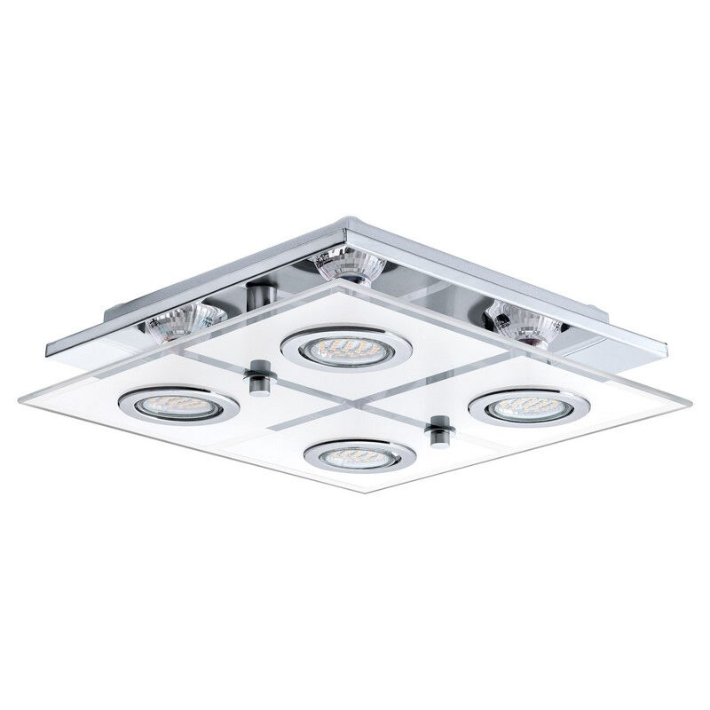 Lampe plafond chromée en verre, Lusie