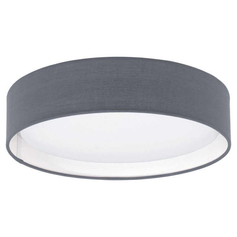 Lampe plafond grise en tissu, Abano, 12W, 3000K LED