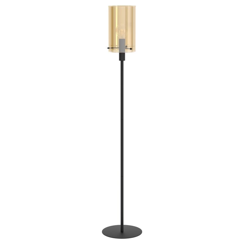 Lampadaire noir en acier, Ritesh, avec interrupteur
