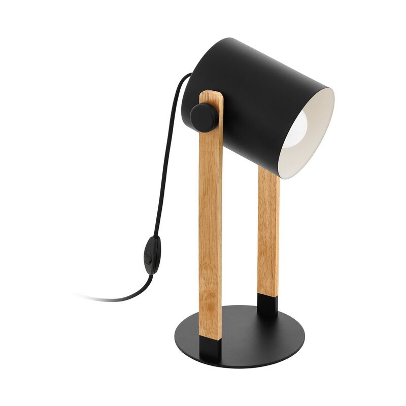 Lampe de table crème en acier, Kaspar, avec interrupteur