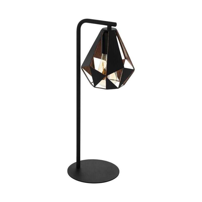 Lampe de table noire en acier, Acri, avec interrupteur