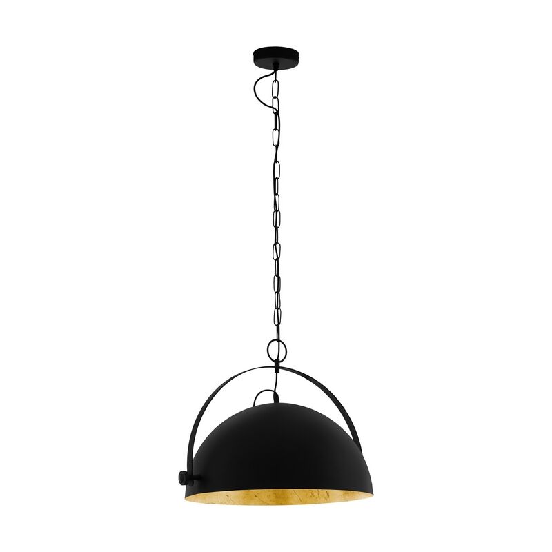 Suspension demi-sphère noire en acier, Nickolas