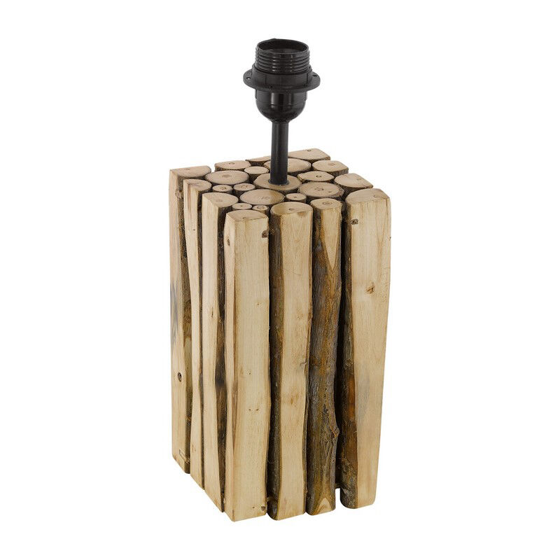 Lampe de table sans abat-jour en bois marronne, Kick, avec interrupteur