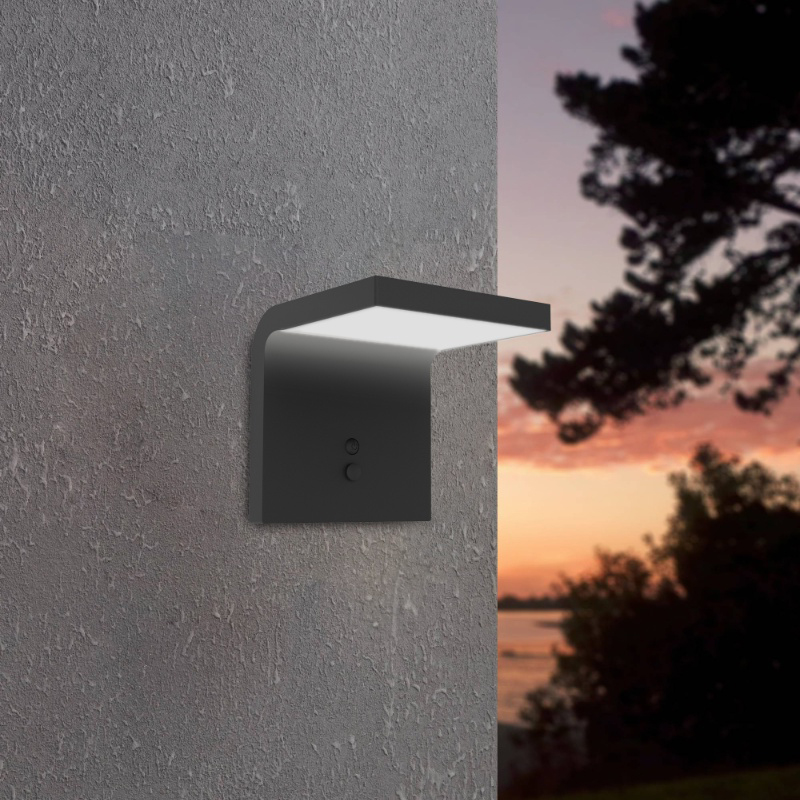 Applique solaire extérieur noire en plastique, Huseyin, 6,5W, 4000K LED, IP65