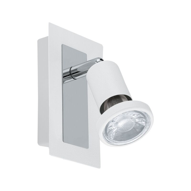 Spot plafond chromé en acier, Tisha, avec interrupteur