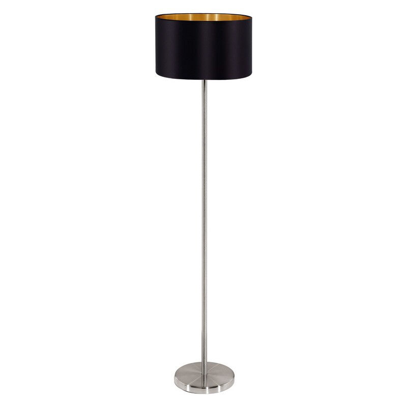 Lampadaire doré en tissu, Terme, avec interrupteur