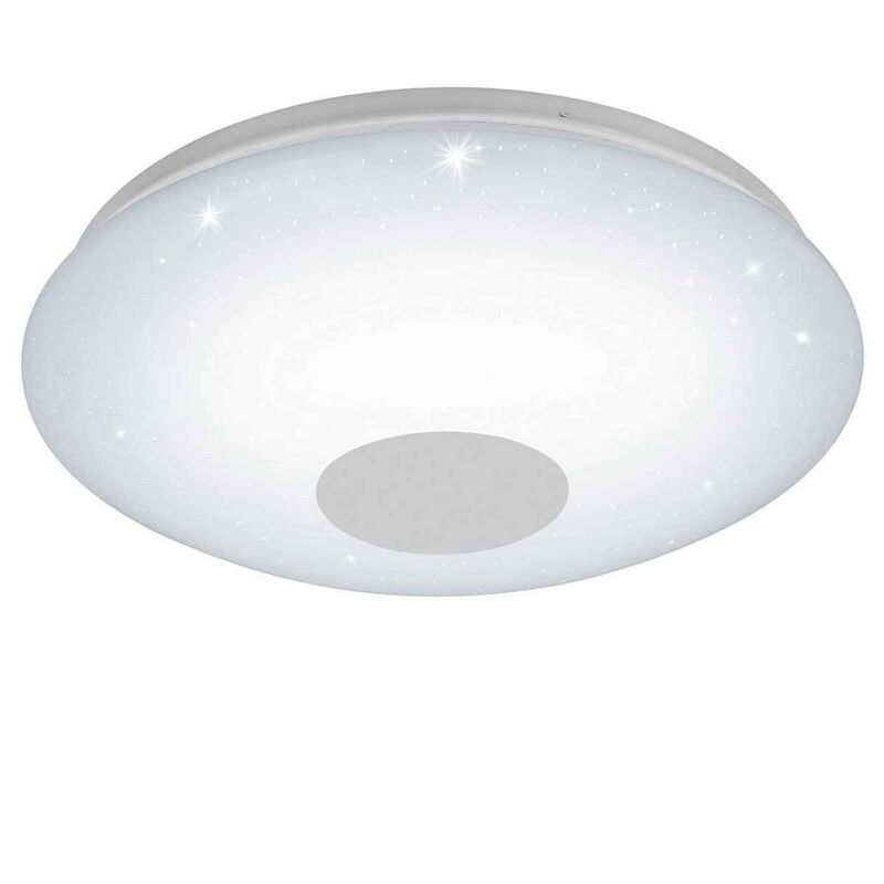 Plafonnier blanc en plastique, Barbera, 30W, blanc chaud à froid réglable LED