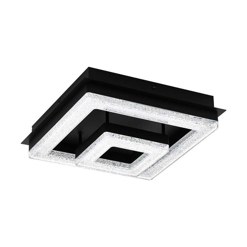 Lampe plafond noire en acier, Arjo, 12W, 3000K LED