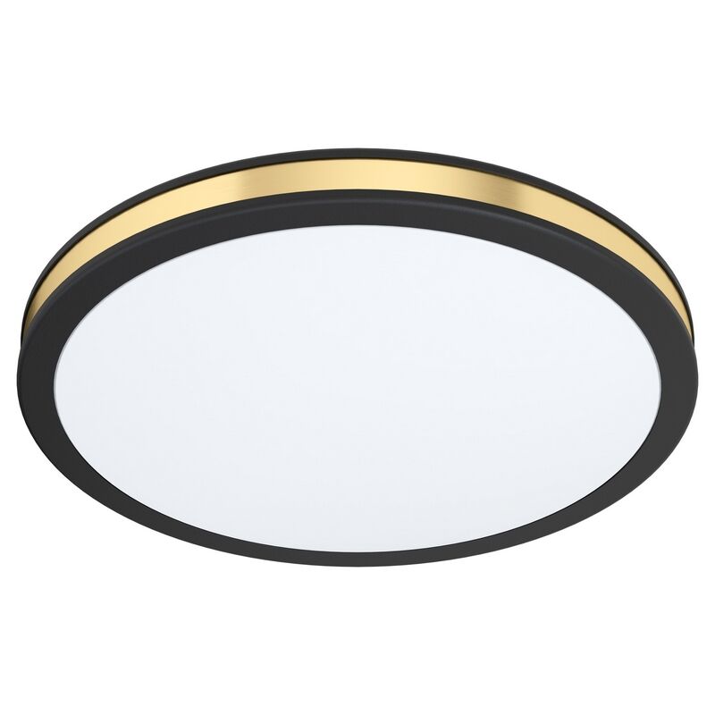 Lampe plafond noire en acier, Rivano, 11W, 3000K LED
