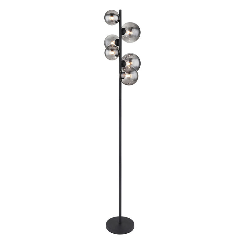 Lampadaire noir en verre, Melinda, avec interrupteur