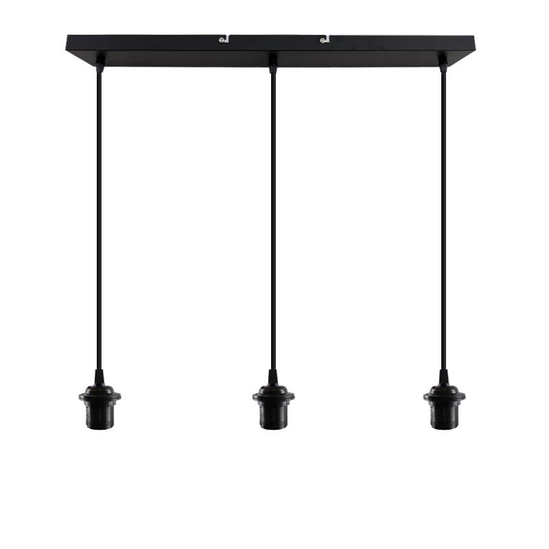 Suspension sans abat-jour noire en aluminium, Rika