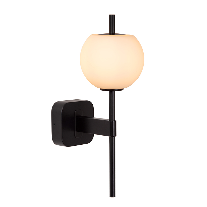 Applique salle de bain rétro noire, Elda, IP44