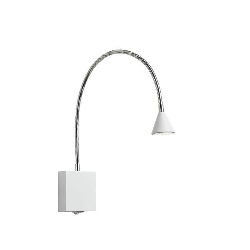 Applique murale moderne blanche, Buddy, 3W, 4000K LED, avec interrupteur