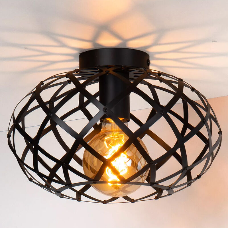 Lampe plafond moderne noire, Wolfram