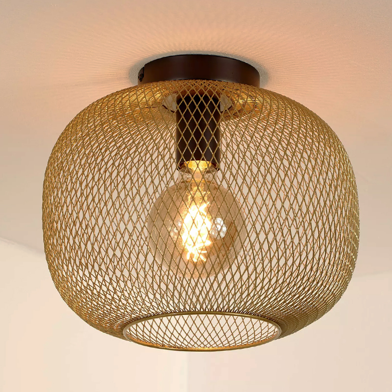 Lampe plafond vintage dorée, Mesh