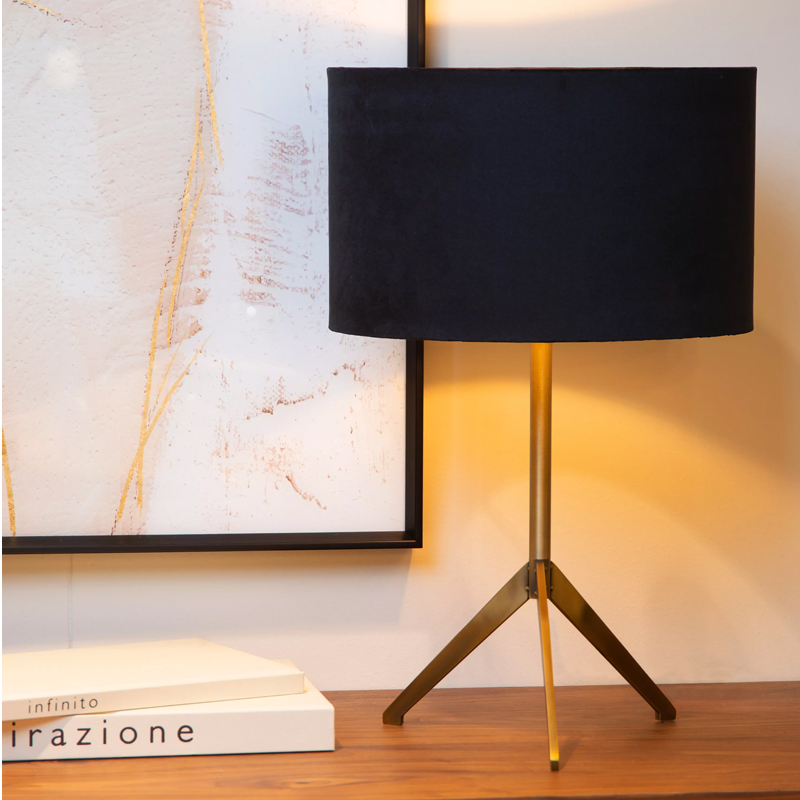 Lampe de table moderne noire, Tondo, avec interrupteur