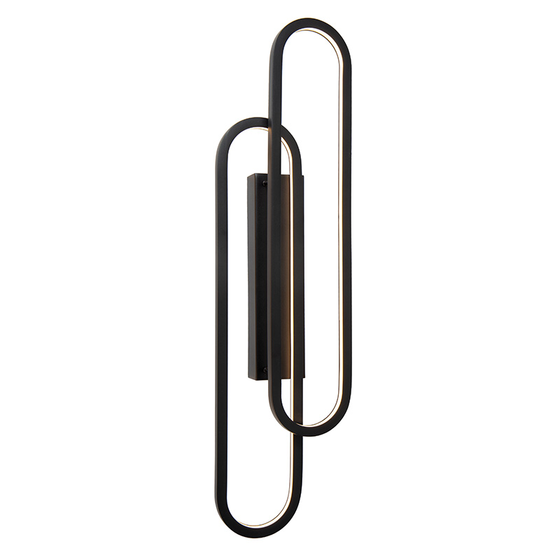 Applique murale moderne noire, Thelma, 33W, dim to warm LED
