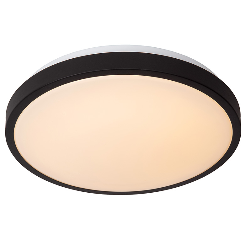 Plafonnier salle de bain moderne noir, Dasher, 18W, 2700K LED, IP44
