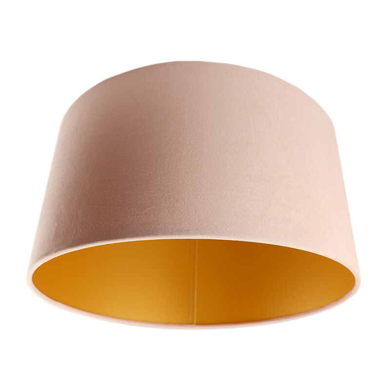 Abat-jour en velours d'or Milene, Tissu, moderne
