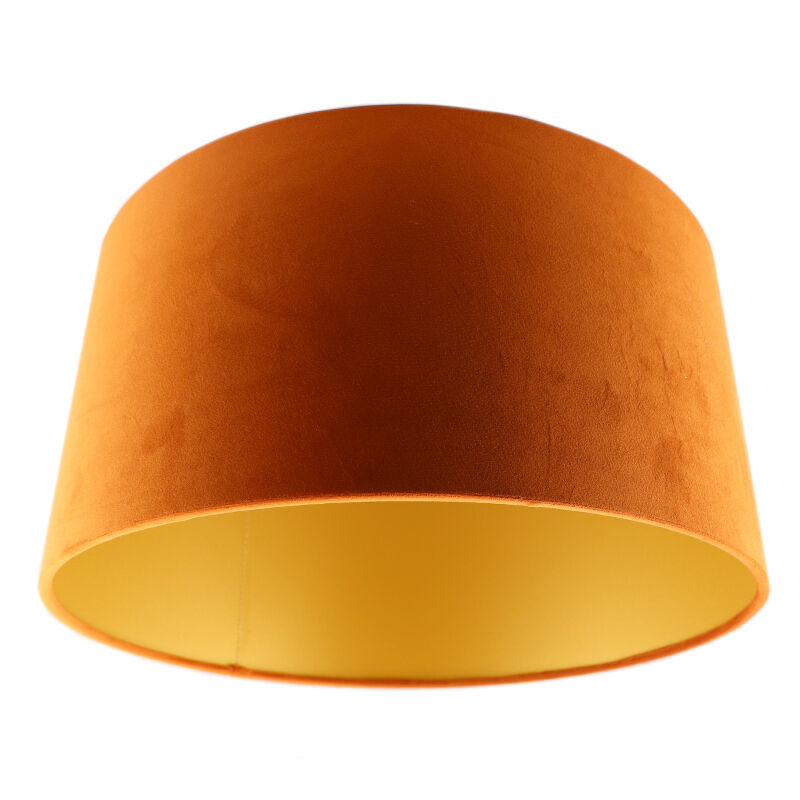 Abat-jour en velours d'or Melanie, Tissu, moderne