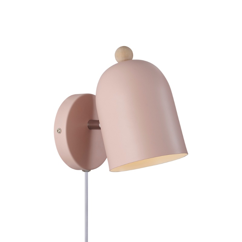 Applique murale pour enfants en métal rose, Gaston, avec interrupteur