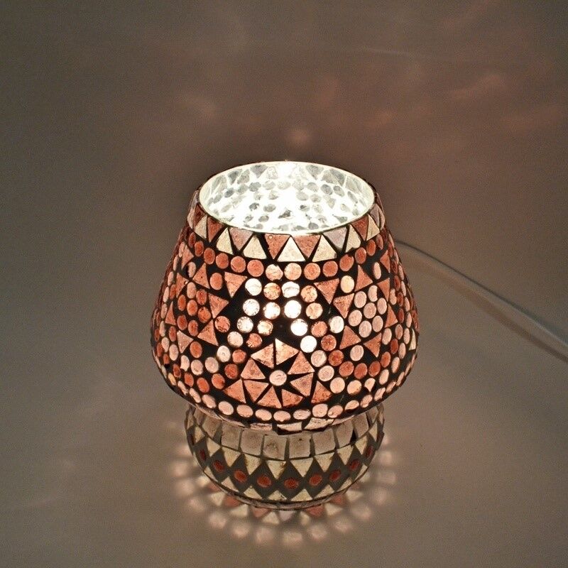 Lampe de table orientale violette mosaïque, Rachel
