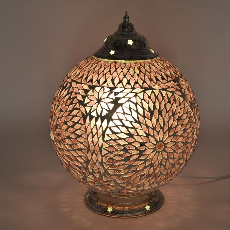 Lampe de table orientale violette mosaïque, Dalil