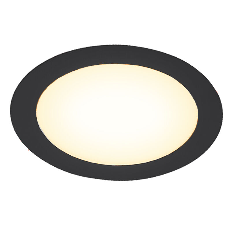 Downlight en aluminium noir, Umbriel, 6W, 3000K LED, IP44