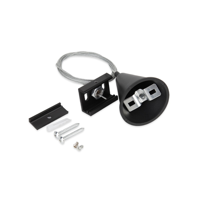 Kit de suspension pour éclairage sur rail triphasé, 1,5 mètres, noir, Pro