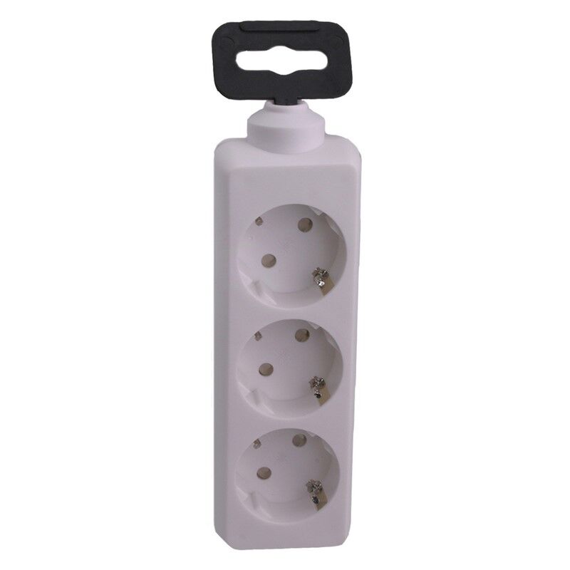 Multiprise Exin 3 voies, mise à la terre, 2500 W blanc