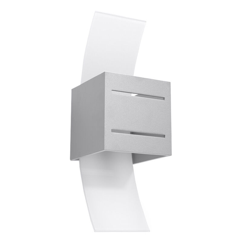 Applique up and down en aluminium grise, Jasmien