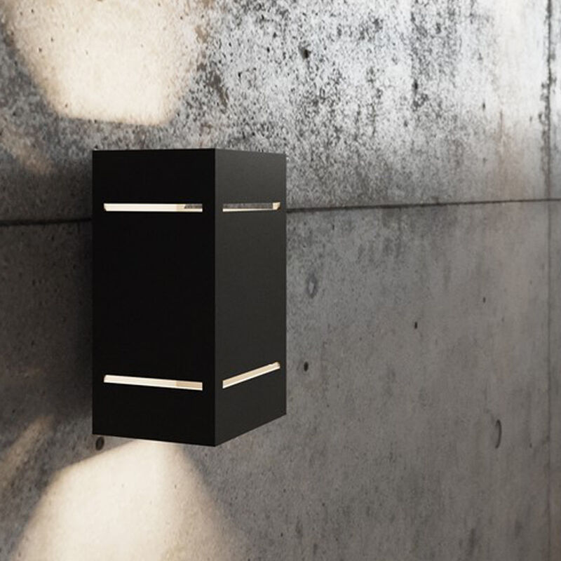 Applique up and down en aluminium noire, Janien
