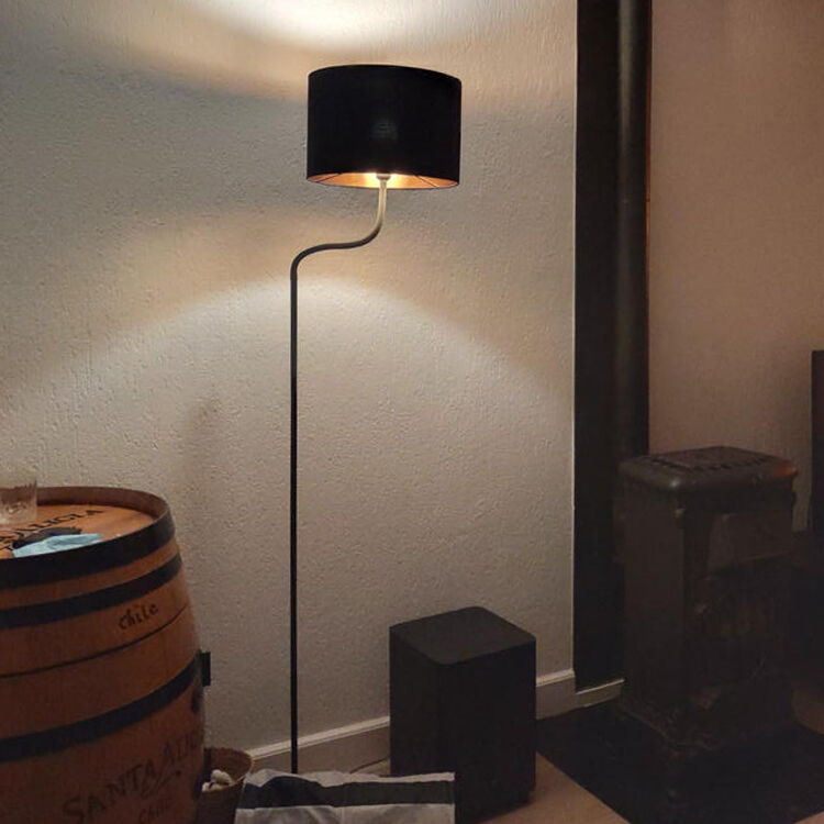Lampadaire moderne noir, Jeany, avec interrupteur