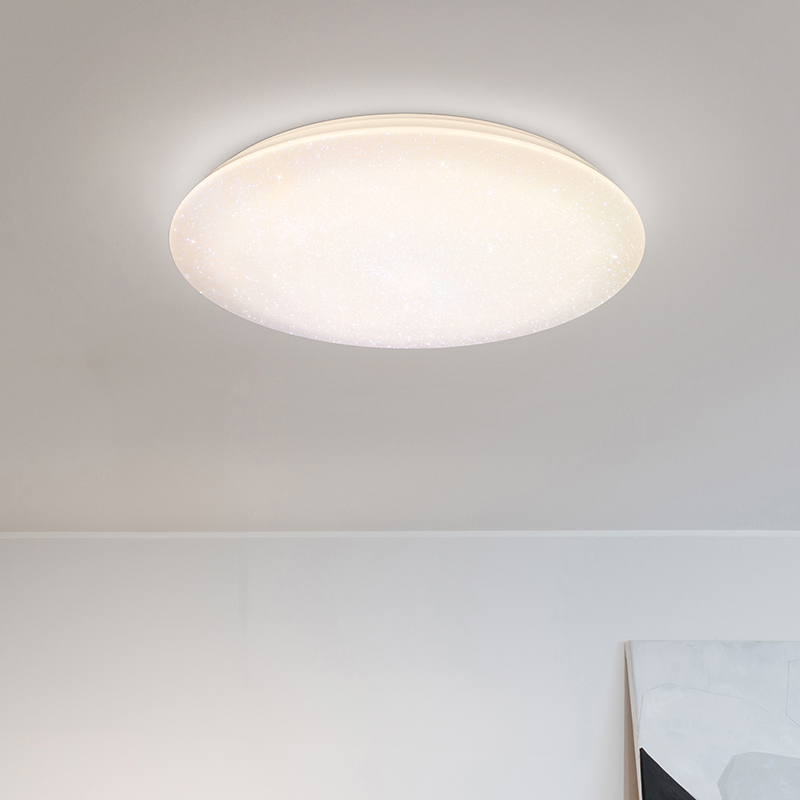 Lampe plafond en plastique blanche, Yafu, 80W, blanc chaud à froid réglable LED, avec télécommande