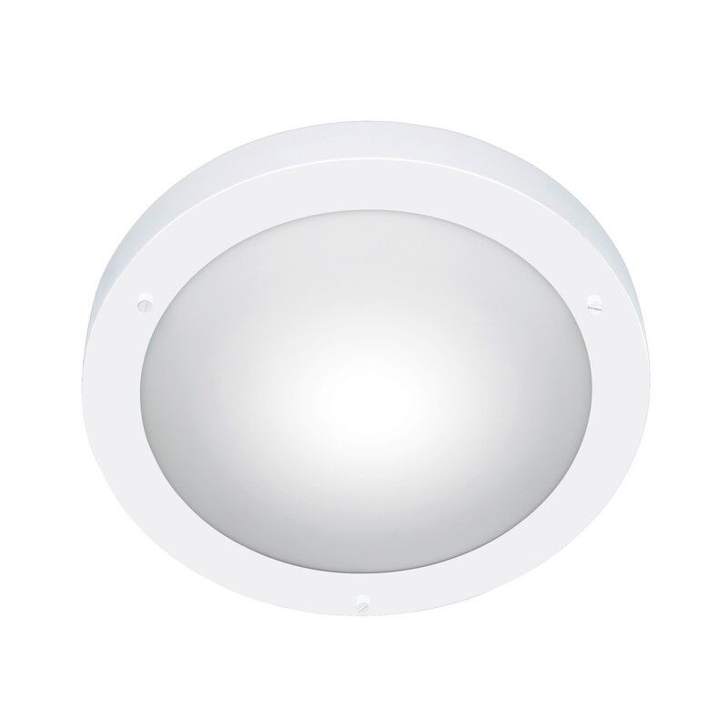 Plafonnier salle de bain en verre blanc, Hadleigh, IP44